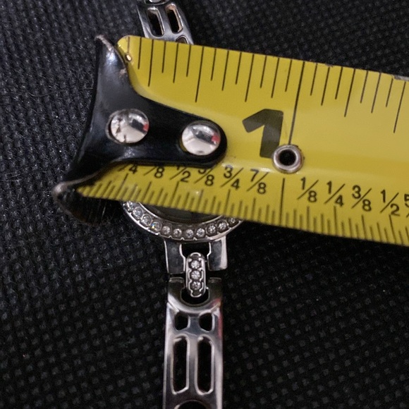 Vintage Citizen Eco-Drive Watch Silver Toned Band Round Face Rhinestones - Picture 8 of 10